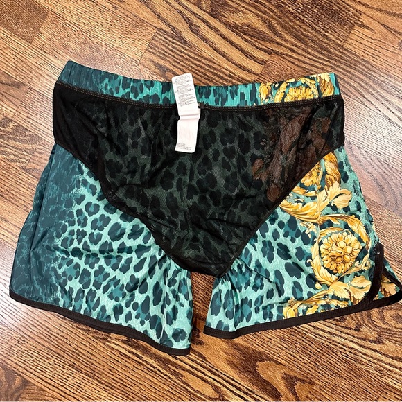 Versace Green/Gold Leopard Swim Shorts - Picture 6 of 6